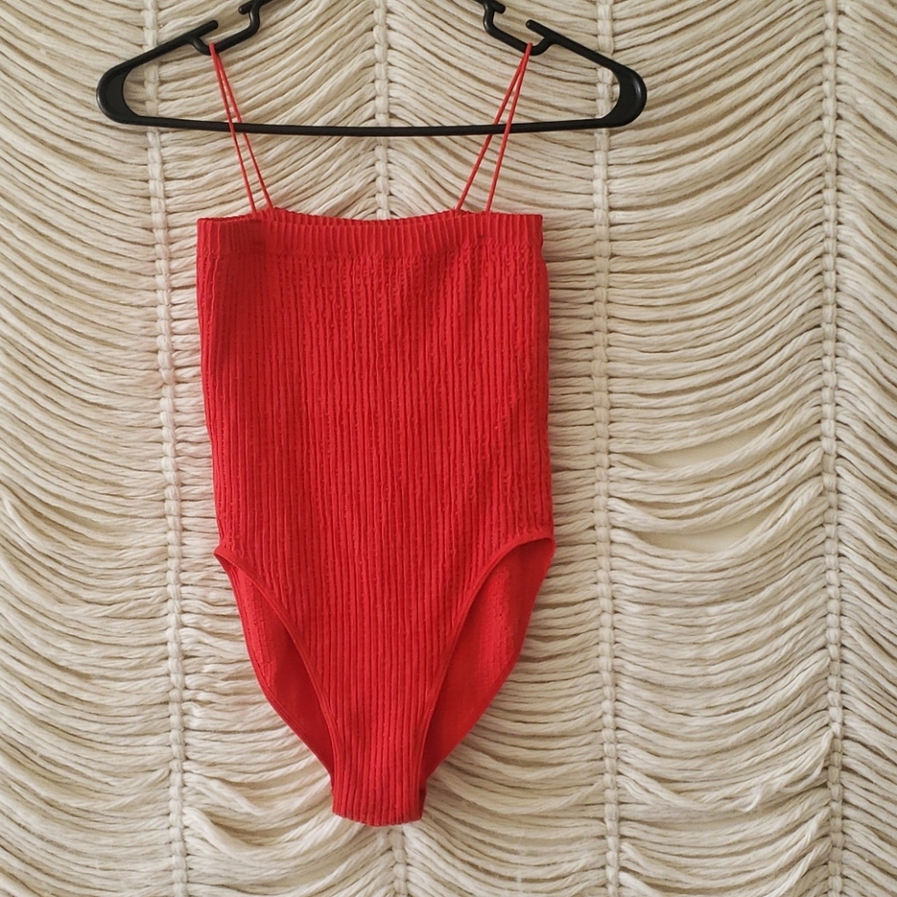 Out from Under sz medium red bodysuit